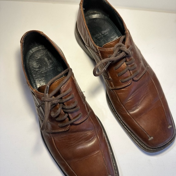Bacco Bucci Men’s 9 Oxford Brown Leather Dress Shoes Made In Italy - Picture 4 of 15